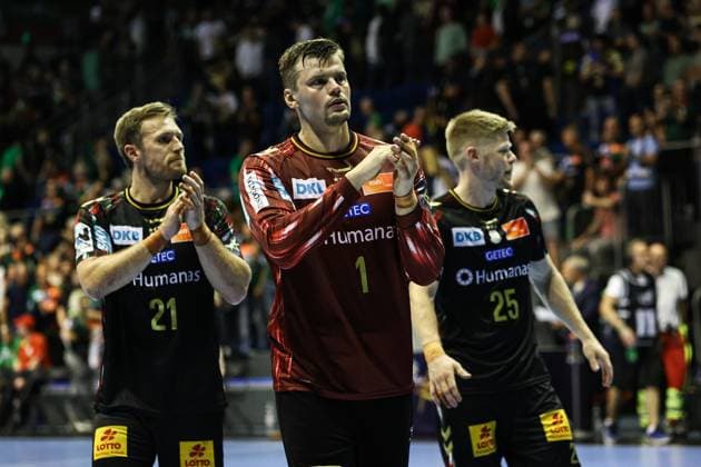 Torwart Sergey Hernandez Ferrer (SC Magdeburg,1) - Handball Machineseeker Champions League Saison 2025-2026 SC Magdeburg vs. Paris Saint Germain in der GETEC Arena in Magdeburg - Aktion,Handball,Deutschland,10.09.2025