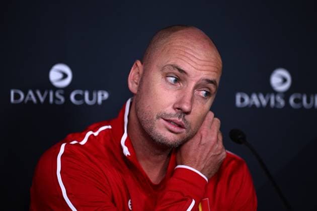DAVIS CUP PHOTO OPS, Belgium team captain Steve Darcis speaks to media during a press conference, PK, Pressekonferenz ahead of the Davis Cup tie in Sydney, Thursday, September 11, 2025. ( NO ARCHIVING, EDITORIAL USE ONLY SYDNEY NEW SOUTH WALES AUSTRALIA  Copyright: xDANxHIMBRECHTSx 20250911193927690103