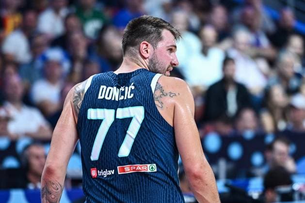 77 Luka Doncic of Slovenia plays during the FIBA EuroBasket 2025, Quarter-Finals match between Germany and Slovenia at Xiaomi Arena on September 10, 2025, in Riga, Latvia.  Copyright: xStefanosxKyriazis IPAxSportx xipa-agency.netx xx IPA_64682524 IPA_Agency_IPA64682524