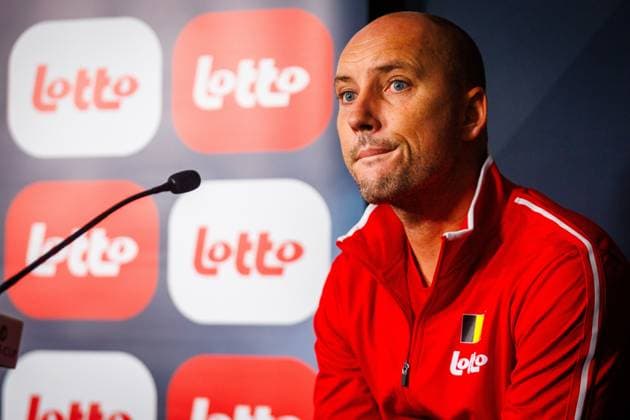 Belgium Davis Cup captain Steve Darcis pictured duringa a pre-draw press conference, PK, Pressekonferenz of the Belgian team, Thursday 11 September 2025, in Ken Rosewall Arena, Sydney, Australia. Belgium will compete this weekend in the second round of the Davis Cup qualifiers against Australia. PATRICKxHAMILTON  x133903937x