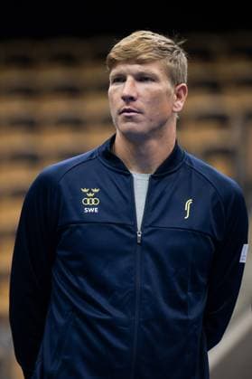 250911 AndrÃ Göransson of Sweden during the Davis Cup draw ceremony ahead of the match between Sweden and Tunisia on September 11, 2025 in Partille. Photo: Mathias Bergeld BILDBYRAN kod MB MB1200 tennis davis cup lottningen lotting draw ceremony sverige sweden bbeng tunisien tunisia Copyright: MATHIASxBERGELD BB250911MB052