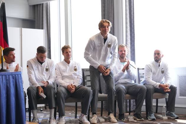 2025 Davis Cup Qualifiers 2nd Round Japan v Germany Japan Team Shintaro Mochizuki (JPN), Yoshihito Nishioka (JPN) , Yosuke Watanuki (JPN), Rei Sakamoto (JPN, Takeru Yuzuki (JPN), Captain: Go Soeda (JPN) German Team Yannick Hanfmann (GER), Jan-Lennard Struff (GER) Kevin Krawietz (GER), Justin Engel (GER) , Tim Puetz (GER) Captain: Michael Kohlman GER)