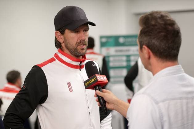 TENNIS - Davis Cup, HUN vs AUT DEBRECEN,HUNGARY,11.SEP.25 - TENNIS - ITF Davis Cup, qualification round 2, Hungary vs Austria, preview, draw and press conference, PK, Pressekonferenz Image shows captain Juergen Melzer (AUT). Keywords: interview.  GEPAxpictures xWalterxLuger