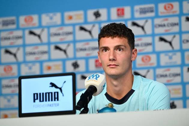 FOOTBALL : Presentation Benjamin Pavard - 11 09 2025 - Marseille Olympique de Marseille s new player, Benjamin Pavard, at his official presentation on Septembre 11, 2025 at the Robert Louis Dreyfus Center. MarseilleFrance  Copyright: xWilliamxCannarellax