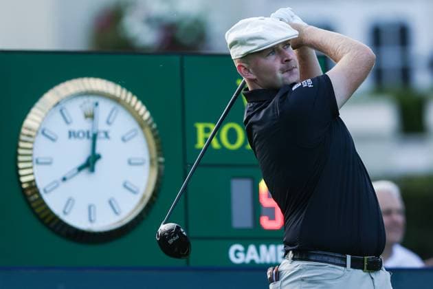11th September 2025; Wentworth Club, London, England; The BMW PGA, Golf Herren Championship Round 1; Harry Hall& x2003;of England tees off from the 1st tee  HenningxvonxJagow