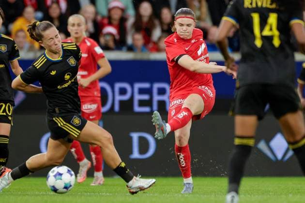 Champions League qualification 2025 SK Brann Women and Manchester United Bergen 20250911 Branns Signe Gaupset during the Champions League qualifying match between SK Brann Kvinner and Manchester United at Brann Stadium Photo Paul S Amundsen NTB Bergen Norway EDITORIAL USE ONLY RESTRICTED USE FOR BETTING COMPANIES  Copyright: xPaulxS.xAmundsenx xNTBx