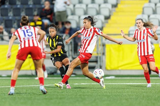 250911 Felicia Schröder of Häcken during the UEFA Women™s Champions League play-off football match between Häcken and Atletico Madrid on September 11, 2025 in Göteborg. Photo: Michael Erichsen BILDBYRAN COP 89 MI0874 fotboll football soccer fotball uefa womens champions league häcken atletico madrid dam bbeng play-offsbbauto Copyright: MICHAELxERICHSEN BB250911MI028