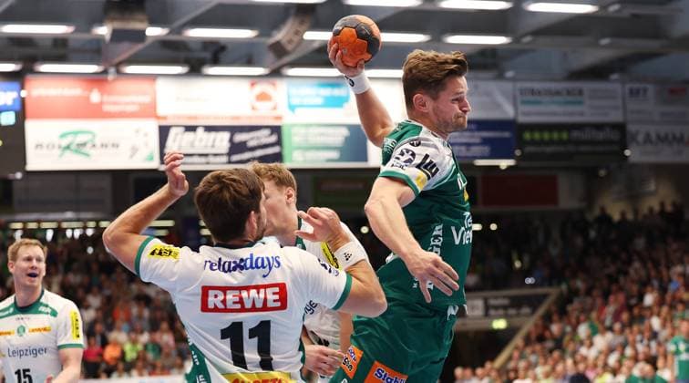 BAU 11.09.2025 Göppingen Handball Frisch Auf Göppingen vs. SC DHfK Leipzig, David Schmidt (Göppingen, rechts)