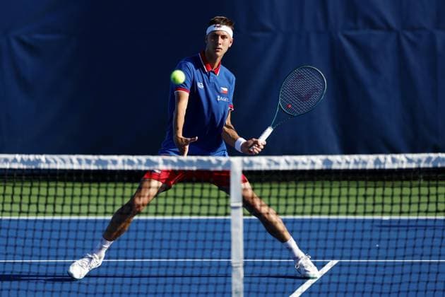 Petr Brunclik during the preparation for the qualifying match between the USA and the Czech Republic for the final group of the Davis Cup 2025 at the Delray Beach Tennis Center in Delray Beach, USA, 11 September 2025. (CTKxPhoto PavelxLebeda) CTKPhotoF202509110010601  CTKPhotoF202509110010601