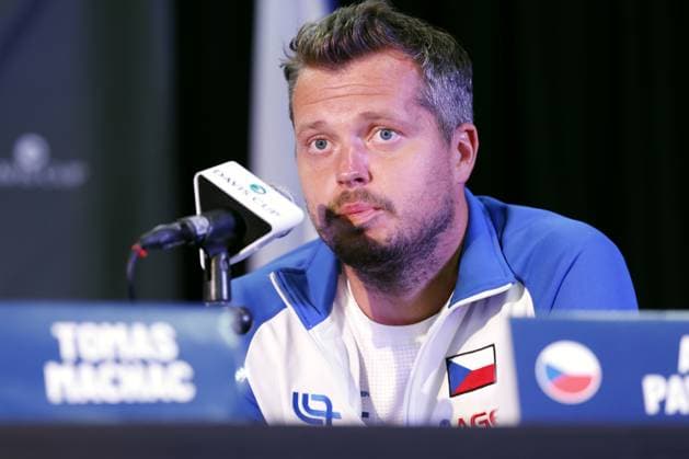 Adam Pavlasek, Czech tennis player, during a press conference, PK, Pressekonferenz after the draw of the qualifying match between the USA and the Czech Republic for the final group of the Davis Cup 2025 at the Delray Beach Tennis Center in Delray Beach, USA, 11 September 2025. (CTKxPhoto PavelxLebeda) CTKPhotoF202509110012601  CTKPhotoF202509110012601