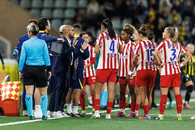 250911 Coach Martin Alba of Atletico Madrid during the UEFA Women™s Champions League play-off football match between Häcken and Atletico Madrid on September 11, 2025 in Göteborg. Photo: Michael Erichsen BILDBYRAN COP 89 MI0874 fotboll football soccer fotball uefa womens champions league häcken atletico madrid dam bbeng play-offsbbauto Copyright: MICHAELxERICHSEN BB250911MI044