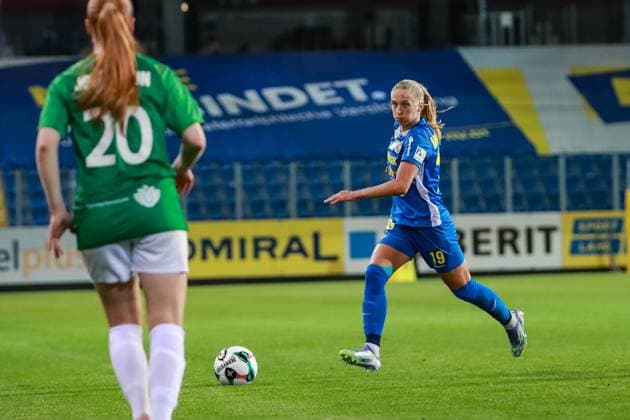 SOCCER - WCL, St.Poelten vs Hjorring SANKT POELTEN,AUSTRIA,11.SEP.25 - WOMEN SOCCER - UEFA Women s Champions League, qualification, SKN Sankt Poelten vs Fortuna Hjorring. Image shows Ludmilla Matavkova (St.Poelten).  GEPAxpictures xManuelxBinder
