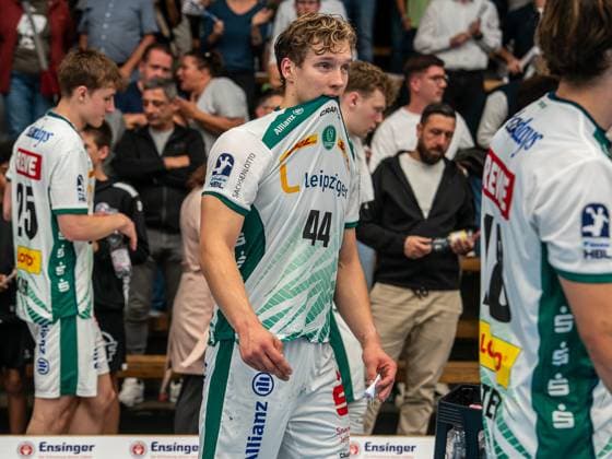 Frust bei Blaer Hinriksson (SC DHfK Leipzig, 44), Frisch Auf Goeppingen vs. SC DHfK Leipzig, Handball, 1. Bundesliga, Herren, Spielzeit 2025 2026, 11.09.2025, Frisch Auf Goeppingen vs. SC DHfK Leipzig, Handball, 1. Bundesliga, Herren, Spielzeit 2025 2026, 11.09.2025 Goeppingen Copyright: xEibner-Pressefoto MichaelxSchmidx EP_MST