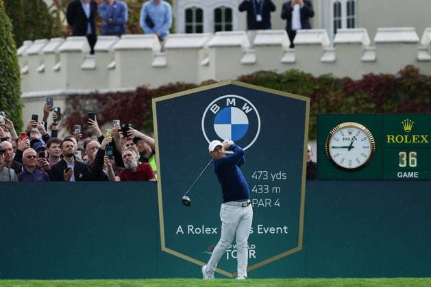 11th September 2025; Wentworth Club, London, England; The BMW PGA, Golf Herren Championship Round 1; Rory McIlroy of Northern Ireland tees off from the 1st tee  HenningxvonxJagow
