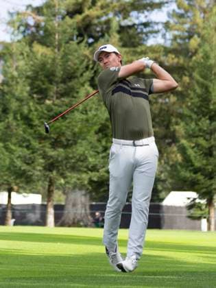 September 11, 2025, Napa, California, United States: NAPA, CA - SEPTEMBER 11: Maverick McNealy of the United States hits an approach shot on hole 18 during the Procore Championship 2025 - Round One at Silverado Resort on September 11, 2025 in Napa, California. Procore Championship 2025 - Round One  - ZUMAt139 20250911_aaa_t139_003 Copyright: xAlxChang IsixPhotosx