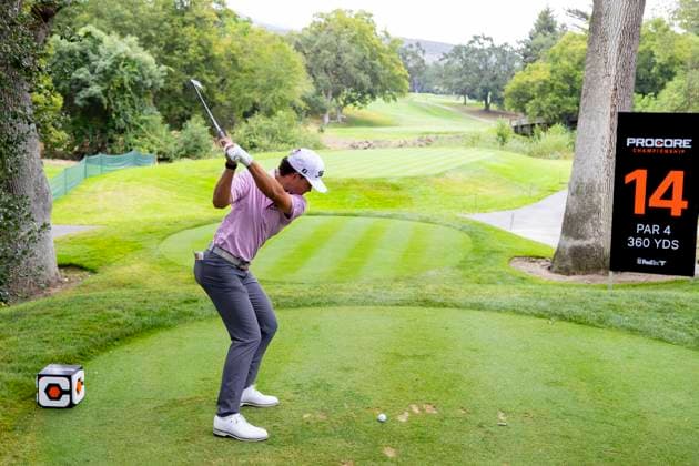 September 11, 2025, Napa, California, United States: NAPA, CA - SEPTEMBER 11: Jackson Koivun of the United States tees off on hole 14 during the Procore Championship 2025 - Round One at Silverado Resort on September 11, 2025 in Napa, California. Napa United States - ZUMAt139 20250911_aaa_t139_012 Copyright: xAlxChang IsixPhotosx