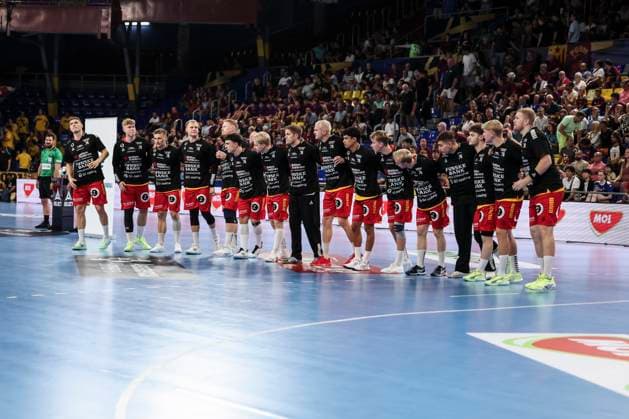 September 11, 2025, Barcelona, Barcelona, SPAIN: Players of GOG during the EHF Champions League 2025 26 group phase, handball match played between FC Barcelona, Barca and GOG at Palau Blaugrana on September 11, 2025 in Barcelona, Spain. Barcelona SPAIN - ZUMAa181 20250911_zaa_a181_023 Copyright: xJavierxBorregox