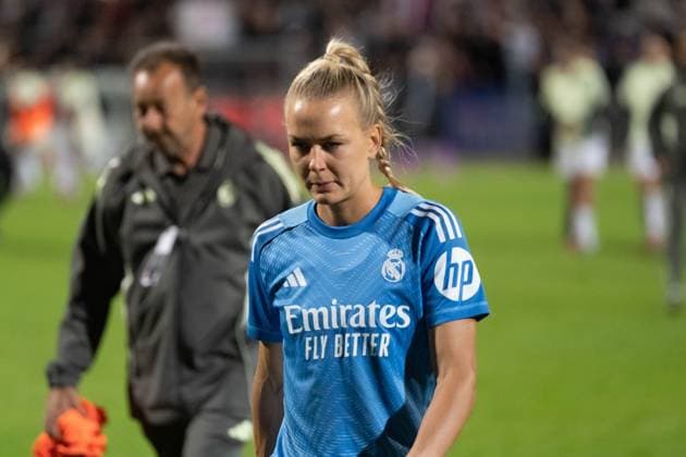 11.09.2025, xhfmx, Fussball Quali Champions League, Eintracht Frankfurt Frauen - Real Madrid Frauen Merle Frohms (Real Madrid) (DFL DFB REGULATIONS PROHIBIT ANY USE OF PHOTOGRAPHS as IMAGE SEQUENCES and or QUASI-VIDEO) Frankfurt