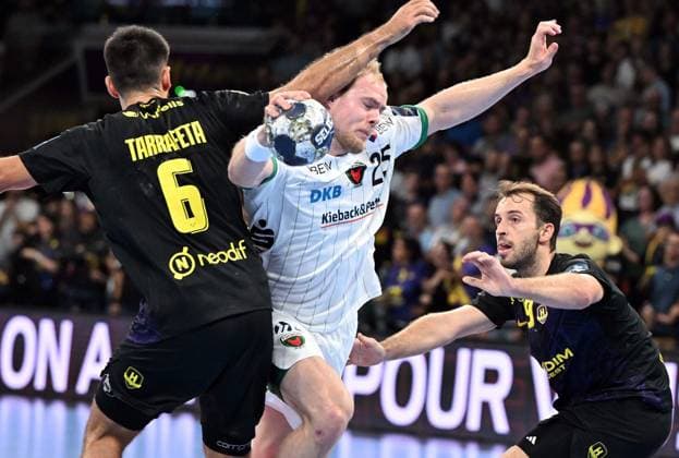 HBC Nantes Fuchse Berlin PHOTOPQR OUEST FRANCE Jérôme Fouquet ; NANTES ; 11 09 2025 ; Handball. EHF champions League. HBC Nantes Fuchse Berlin. Matthes Langhoff. Photo: Jérôme Fouquet Ouest-France. NANTES France  Copyright: xPHOTOPQR OUESTxFRANCE MAXPPPxJérômexFouquetx 20250911OFR5774 20250911OFR5774