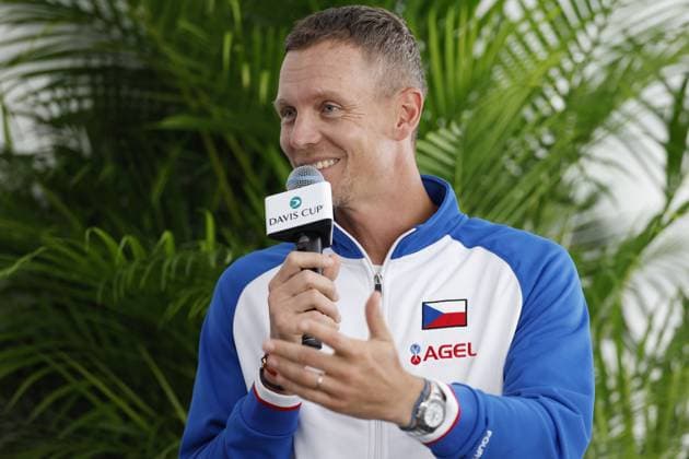Czech non-playing captain Tomas Berdych attends a press conference, PK, Pressekonferenz before the US vs. Czech Republic qualifying match for the final group of the Davis Cup 2025 at the Delray Beach Tennis Center in Delray Beach, USA, 11 September 2025. (CTKxPhoto PavelxLebeda) CTKPhotoF202509110052001  CTKPhotoF202509110052001