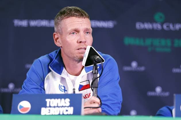 Tomas Berdych, the Czech non-playing captain, during a press conference, PK, Pressekonferenz after the draw of the US - Czech Republic qualifying match for the final group of the Davis Cup 2025 at the Delray Beach Tennis Center in Delray Beach, USA, 11 September 2025. (CTKxPhoto PavelxLebeda) CTKPhotoF202509110052401  CTKPhotoF202509110052401