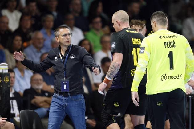 HANDBALL : EHF CHAMPIONS LEAGUE - NANTES v FUCHSE BERLIN - 11 09 2025 GrÃ gory COJEAN of HBC Nantes during the EHF Champions League, Group Phase, handball match between HBC Nantes and Füchse Berlin on 11 September 2025 at H Arena in Nantes, France - Photo Julien Kammerer PsnewZ NantesFrance  Copyright: xJulienxKammererx