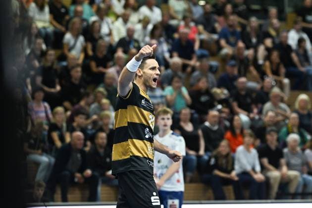 Sebastian Greß (HC Elbflorenz 2006, 25) HC Elbflorenz 2006 vs. 1.VfL Potsdam, 2. Handball Bundesliga Herren, Spielzeit 2025 2026, 12.09.2025 HC Elbflorenz 2006 vs. 1. VfL Potsdam, 2. Handball Bundesliga Herren, Spielzeit 2025 2026, 12.09.2025 Dresden Copyright: xEibner-Pressefoto xHoepnerx EP_PHR