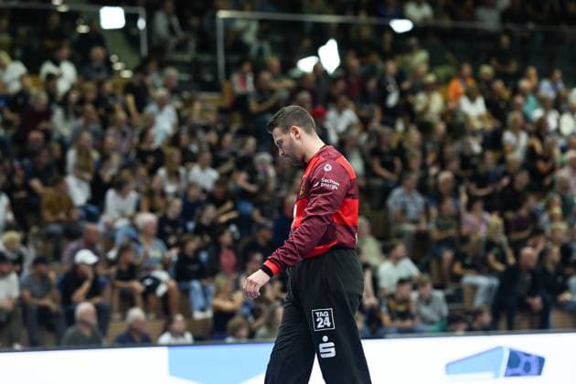 Marino Mallwitz (HC Elbflorenz 2006, 1) HC Elbflorenz 2006 vs. 1.VfL Potsdam, 2. Handball Bundesliga Herren, Spielzeit 2025 2026, 12.09.2025 HC Elbflorenz 2006 vs. 1. VfL Potsdam, 2. Handball Bundesliga Herren, Spielzeit 2025 2026, 12.09.2025 Dresden Copyright: xEibner-Pressefoto xHoepnerx EP_PHR