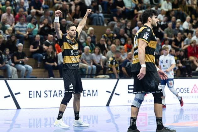 Sebastian Greß (HC Elbflorenz 2006, 25) HC Elbflorenz 2006 vs. 1.VfL Potsdam, 2. Handball Bundesliga Herren, Spielzeit 2025 2026, 12.09.2025 HC Elbflorenz 2006 vs. 1. VfL Potsdam, 2. Handball Bundesliga Herren, Spielzeit 2025 2026, 12.09.2025 Dresden Copyright: xEibner-Pressefoto xHoepnerx EP_PHR