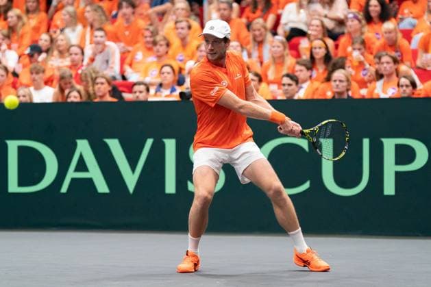 2025-09-12 2025 Davis Cup Qualifiers Second Round GRONINGEN, NETHERLANDS - SEPTEMBER 12: Botic van de Zandschulp of the Netherlands during the 2025 Davis Cup Qualifiers Second Round match between Netherlands and Argentina at MartiniPlaza on September 12, 2025 in Groningen, Netherlands. (Photo by Marleen Fouchier BSR Agency) Groningen Netherlands Content not available for redistribution in The Netherlands directly or indirectly through any third parties. Copyright: xBSRxAgencyx