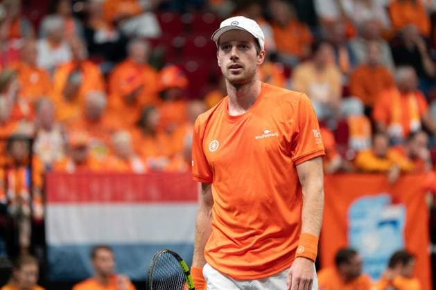 2025-09-12 2025 Davis Cup Qualifiers Second Round GRONINGEN, NETHERLANDS - SEPTEMBER 12: Botic van de Zandschulp of the Netherlands during the 2025 Davis Cup Qualifiers Second Round match between Netherlands and Argentina at MartiniPlaza on September 12, 2025 in Groningen, Netherlands. (Photo by Marleen Fouchier BSR Agency) Groningen Netherlands Content not available for redistribution in The Netherlands directly or indirectly through any third parties. Copyright: xBSRxAgencyx