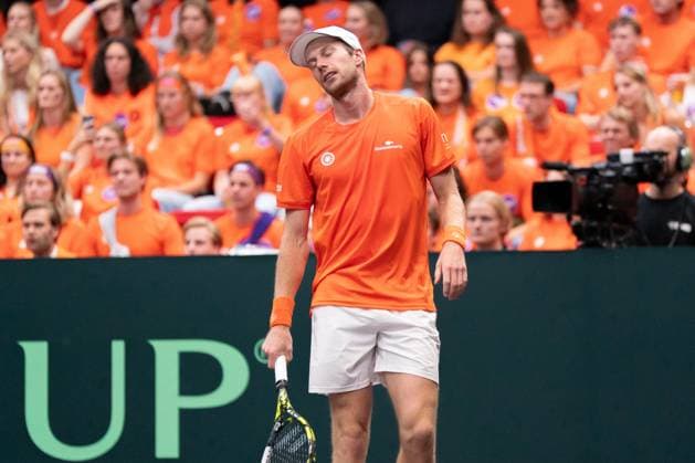 2025-09-12 2025 Davis Cup Qualifiers Second Round GRONINGEN, NETHERLANDS - SEPTEMBER 12: Botic van de Zandschulp of the Netherlands during the 2025 Davis Cup Qualifiers Second Round match between Netherlands and Argentina at MartiniPlaza on September 12, 2025 in Groningen, Netherlands. (Photo by Marleen Fouchier BSR Agency) Groningen Netherlands Content not available for redistribution in The Netherlands directly or indirectly through any third parties. Copyright: xBSRxAgencyx