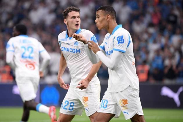 Olympique de Marseille v FC Lorient - Ligue 1 McDonald s 2025 2026 28 Benjamin PAVARD (om) - 10 Mason GREENWOOD (om) during the Ligue 1 McDonald s match between Olympique de Marseille and FC Lorient at Stade Velodrome on September 12, 2025 in Marseille, France. Marseille France  Copyright: xFEPx 776348124