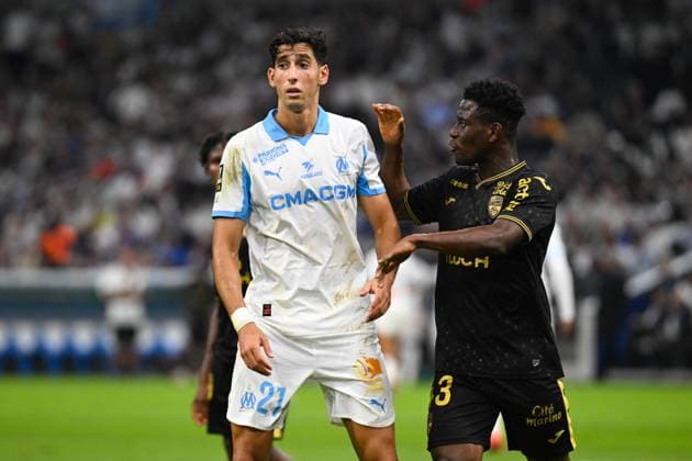 FOOTBALL : Olympique de Marseille VS FC Lorient - Ligue 1 McDonald s - 12 09 2025 Nayef Agiert (OM) - Ligue 1 Mcdonald s match between Olympique de Marseille and Football Club de Lorient on September 12, 2025 at the Orange VÃ lodrome Stadium in Marseille. MarseilleFrance  Copyright: xWilliamxCannarellax