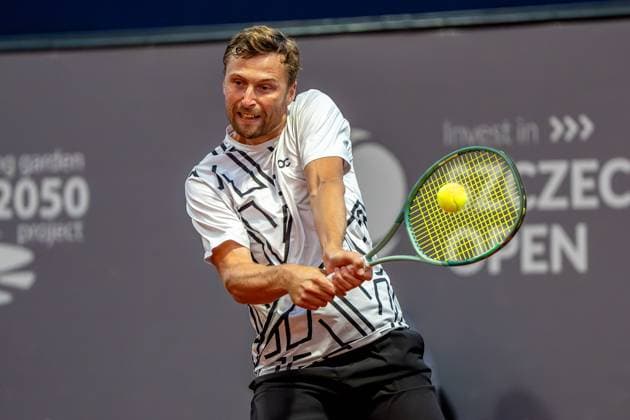 SZCZECIN 12.09.2025 TENIS INVEST IN SZCZECIN OPEN 2025 --- TENNIS INVEST IN SZCZECIN OPEN 2025: IVAN LIUTAREVICH BRUNO PUJOL NAVARRO - PIOTR MATUSZEWSKI PETR NOUZA N Z IVAN LIUTAREVICH FOT. MARCIN JASINSKI ARENA AKCJI NEWSPIX.PL --- newspix.pl 