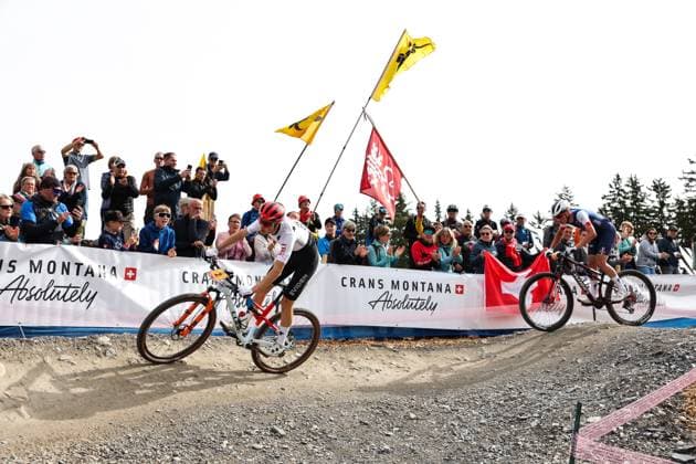 2025 UCI Mountain Bike World Championships Picture by Alex Whitehead SWpix.com - 13 09 2025 - Cycling - 2025 UCI Mountain Bike World Championships - Cross-country Olympic - Crans-Montana, Valais, Switzerland - Men U23 - Copyright: x xSWpix.comx(t axPhotographyxHubxLtd)xAlexxWhitehead SWpix.comx SWP-3030-3813