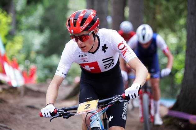 2025 UCI Mountain Bike World Championships Picture by Ed Sykes SWpix.com - 13 09 2025 - Cycling - 2025 UCI Mountain Bike World Championships - Cross-country Olympic - Crans-Montana, Valais, Switzerland - Men U23 - Finn Treudler (Switzerland) Copyright: x xSWpix.comx(t axPhotographyxHubxLtd)xEdxSykes SWpix.comx SWP-3030-3839