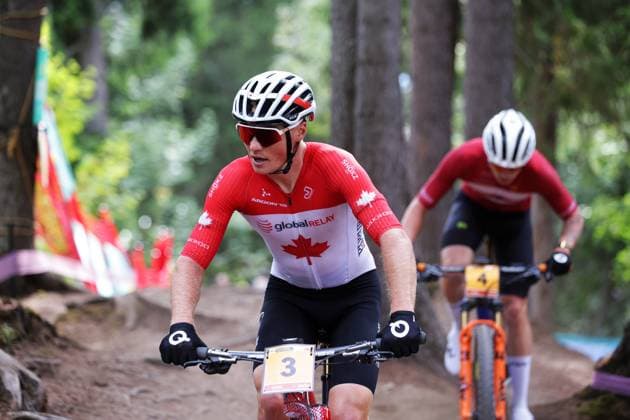 2025 UCI Mountain Bike World Championships Picture by Ed Sykes SWpix.com - 13 09 2025 - Cycling - 2025 UCI Mountain Bike World Championships - Cross-country Olympic - Crans-Montana, Valais, Switzerland - Men U23 - Cole Punchard (Canada) Copyright: x xSWpix.comx(t axPhotographyxHubxLtd)xEdxSykes SWpix.comx SWP-3030-3840