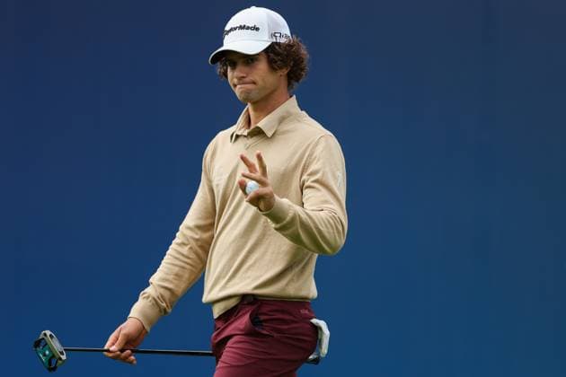 13th September 2025; Wentworth Club, London, England; The BMW PGA, Golf Herren Championship Round 3; Angel Ayora of Spain is introduced to the fans on the 1st tee  HenningxvonxJagow