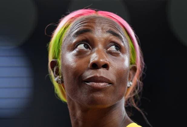 (250913) -- TOKYO, Sept. 13, 2025 -- Shelly-Ann Fraser-Pryce of Jamaica reacts after the women s 100m heat at the 2025 World Athletics Championships in Tokyo, Japan, Sept. 13, 2025. ) (SP)JAPAN-TOKYO-ATHLETICS-WORLD ATHLETICS CHAMPIONSHIPS-WOMEN S 100M-HEATS LuixSiuxWai 