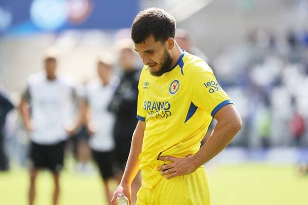 13.09.2025, xtvx, Fussball 2.Bundesliga, SV Darmstadt 98 - Eintracht Braunschweig v.l. Mehmet Aydin (Eintracht Braunschweig) nach dem Spiel, after the match enttaeuscht, enttaeuscht schauend, dissapointed (DFL DFB REGULATIONS PROHIBIT ANY USE OF PHOTOGRAPHS as IMAGE SEQUENCES and or QUASI-VIDEO) Darmstadt