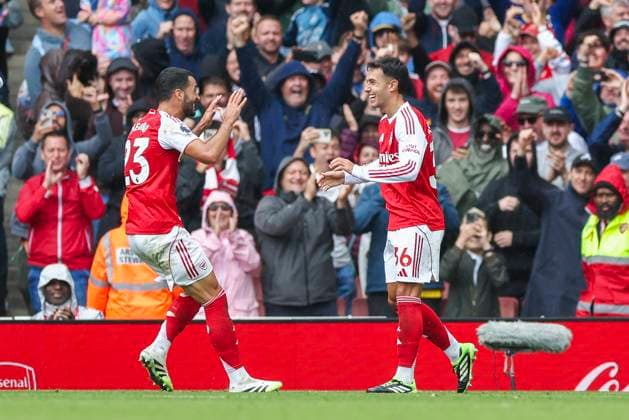 Arsenal FC v Nottingham Forest FC, English Premier League Arsenal midfielder Martin Zubimendi (36) scores a GOAL 3-0 and celebrates during the Arsenal FC v Nottingham Forest FC English Premier League match at the Emirates Stadium, London, England, United Kingdom on 13 September 2025 Credit: Phil Duncan Every Second Media Editorial use only. All images are copyright Every Second Media Limited. No images may be reproduced without prior permission. All rights reserved. Premier League and Football League images are subject to licensing agreements with Football DataCo Limited. see https: www.football-dataco.com Copyright: xIMAGO EveryxSecondxMediax ESM-1582-0046 PhilxDuncanx xEveryxSecondxMediax