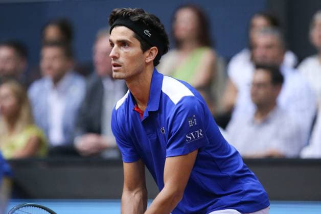 Croatia v France - 2025 Davis Cup Qualifiers Second Round: Day 2 OSIJEK, CROATIA - SEPTEMBER 13: Pierre-Hugues Herbert of France during the 2025 Davis Cup Qualifier second round match against Mate Pavic and Nikola Mektic of Croatia at Dvorana Gradski Vrt on September 13, 2025 in Osijek, Croatia.  DavidxJerkovic PIXSELL