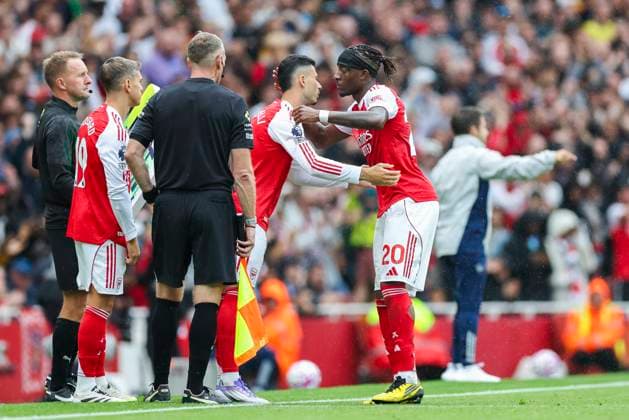 Arsenal FC v Nottingham Forest FC, English Premier League Arsenal forward Noni Madueke (20) substituted for Arsenal forward Gabriel Martinelli (11) during the Arsenal FC v Nottingham Forest FC English Premier League match at the Emirates Stadium, London, England, United Kingdom on 13 September 2025 Credit: Phil Duncan Every Second Media Editorial use only. All images are copyright Every Second Media Limited. No images may be reproduced without prior permission. All rights reserved. Premier League and Football League images are subject to licensing agreements with Football DataCo Limited. see https: www.football-dataco.com Copyright: xIMAGO EveryxSecondxMediax ESM-1582-0051 PhilxDuncanx xEveryxSecondxMediax