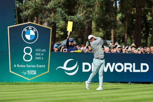 13th September 2025; Wentworth Club, London, England; The BMW PGA, Golf Herren Championship Round 3; Rory McIlroy of Northern Ireland tees off from the 8th tee  HenningxvonxJagow