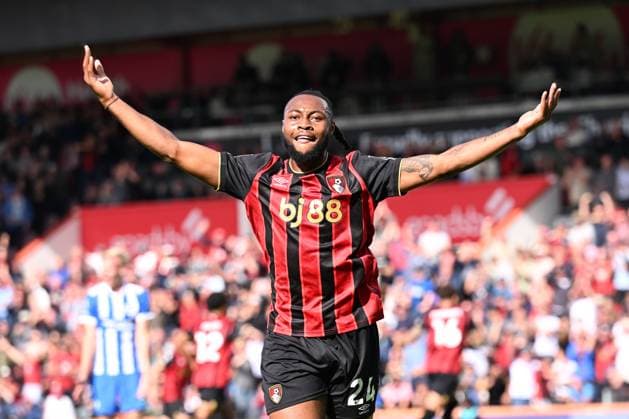Bournemouth v Brighton and Hove Albion Premier League Antoine Semenyo of Bournemouth celebrate his side s first goal during the Premier League match at the Vitality Stadium, Bournemouth UK Newspapers OUT Copyright: xJeremyxLandeyx FIL-22230-0024