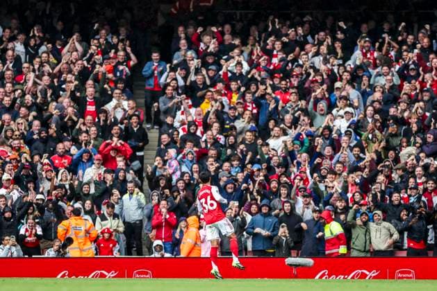 Arsenal FC v Nottingham Forest FC, English Premier League Arsenal midfielder Martin Zubimendi (36) scores a GOAL 3-0 and celebrates during the Arsenal FC v Nottingham Forest FC English Premier League match at the Emirates Stadium, London, England, United Kingdom on 13 September 2025 Credit: Phil Duncan Every Second Media Editorial use only. All images are copyright Every Second Media Limited. No images may be reproduced without prior permission. All rights reserved. Premier League and Football League images are subject to licensing agreements with Football DataCo Limited. see https: www.football-dataco.com Copyright: xIMAGO EveryxSecondxMediax ESM-1582-0062 PhilxDuncanx xEveryxSecondxMediax