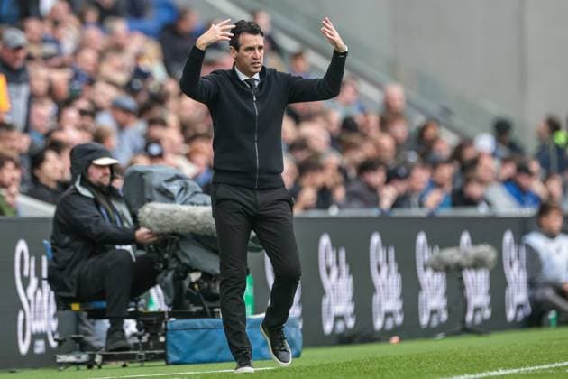 Premier League Everton v Aston Villa Unai Emery manager of Aston Villa during the Premier League match Everton vs Aston Villa at Hill Dickinson Stadium, Liverpool, United Kingdom, 13th September 2025 (Photo by Mark Cosgrove News Images) Liverpool Hill Dickinson Stadium Merseyside United Kingdom Copyright: xMarkxCosgrove NewsxImagesx