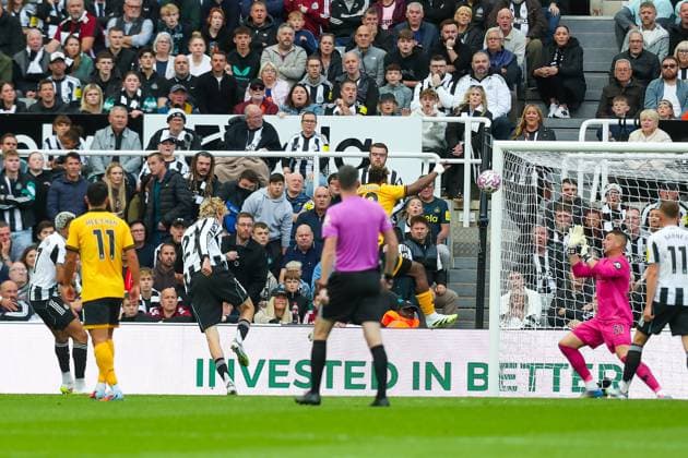 Newcastle United FC v Wolverhampton Wanderers FC, English Premier League Nick Woltemade Of Newcastle United scores a GOAL 1-0 during the Newcastle United FC v Wolverhampton Wanderers FC English Premier League match at St.James Park, Newcastle, England, United Kingdom on 13 September 2025 Credit: Lee Keuneke Every Second Media Editorial use only. All images are copyright Every Second Media Limited. No images may be reproduced without prior permission. All rights reserved. Premier League and Football League images are subject to licensing agreements with Football DataCo Limited. see https: www.football-dataco.com Copyright: xIMAGO EveryxSecondxMediax ESM-1579-0021 LeexKeunekex xEveryxSecondxMediax