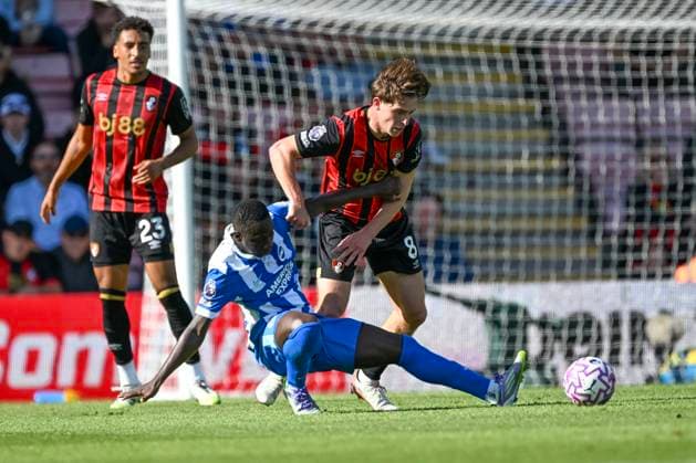 Bournemouth v Brighton and Hove Albion Premier League Danny Welbeck of Brighton is fouled by Alex Scott of Bournemouth during the Premier League match at the Vitality Stadium, Bournemouth UK Newspapers OUT Copyright: xJeremyxLandeyx FIL-22230-0042